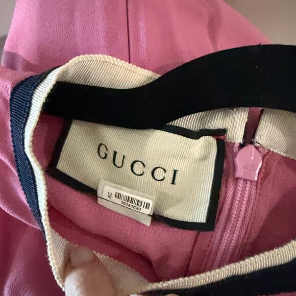 Gucci Cady Light Pink Grosgrain Trim Tunic Top - Picture 7 of 7